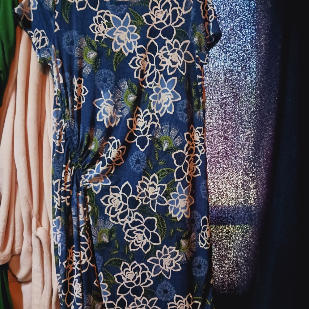 Sami & Jo Blue Floral Midi Dress
